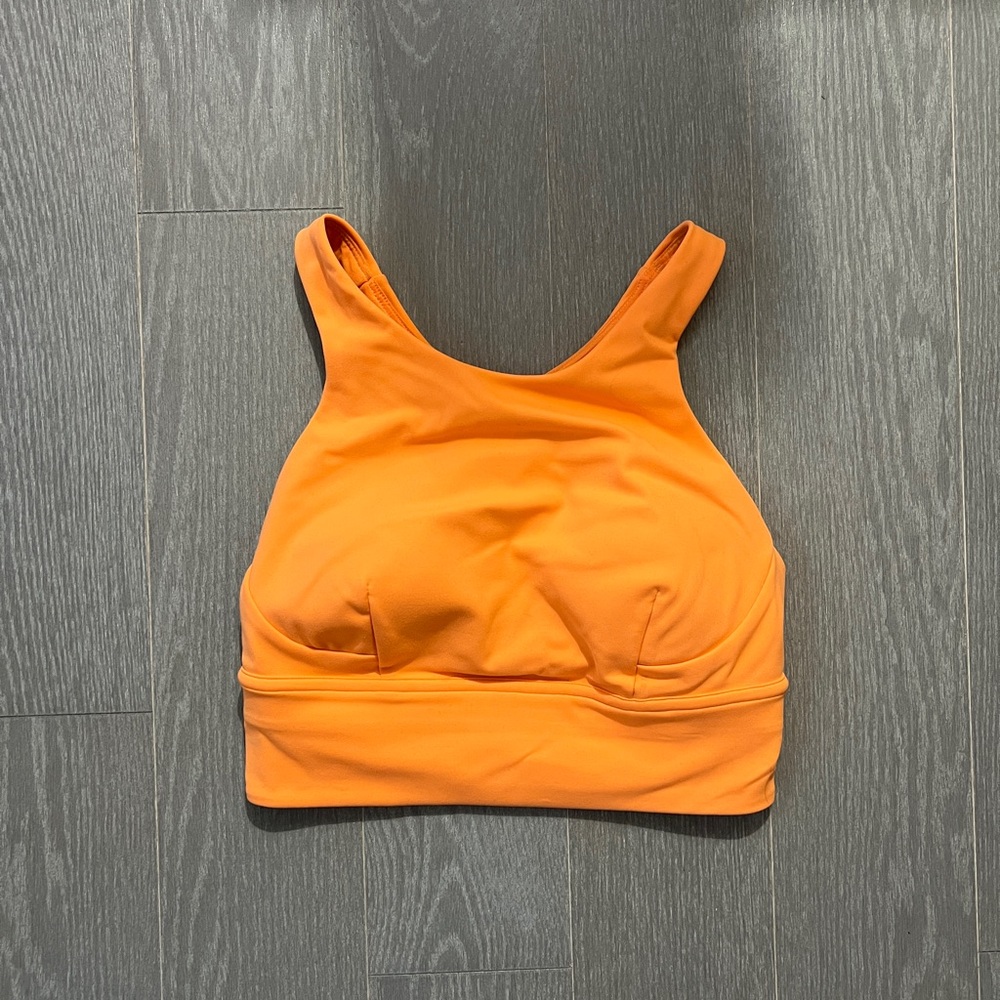 Lululemon wunder train longline Orange frappe Sports bra C/D cup